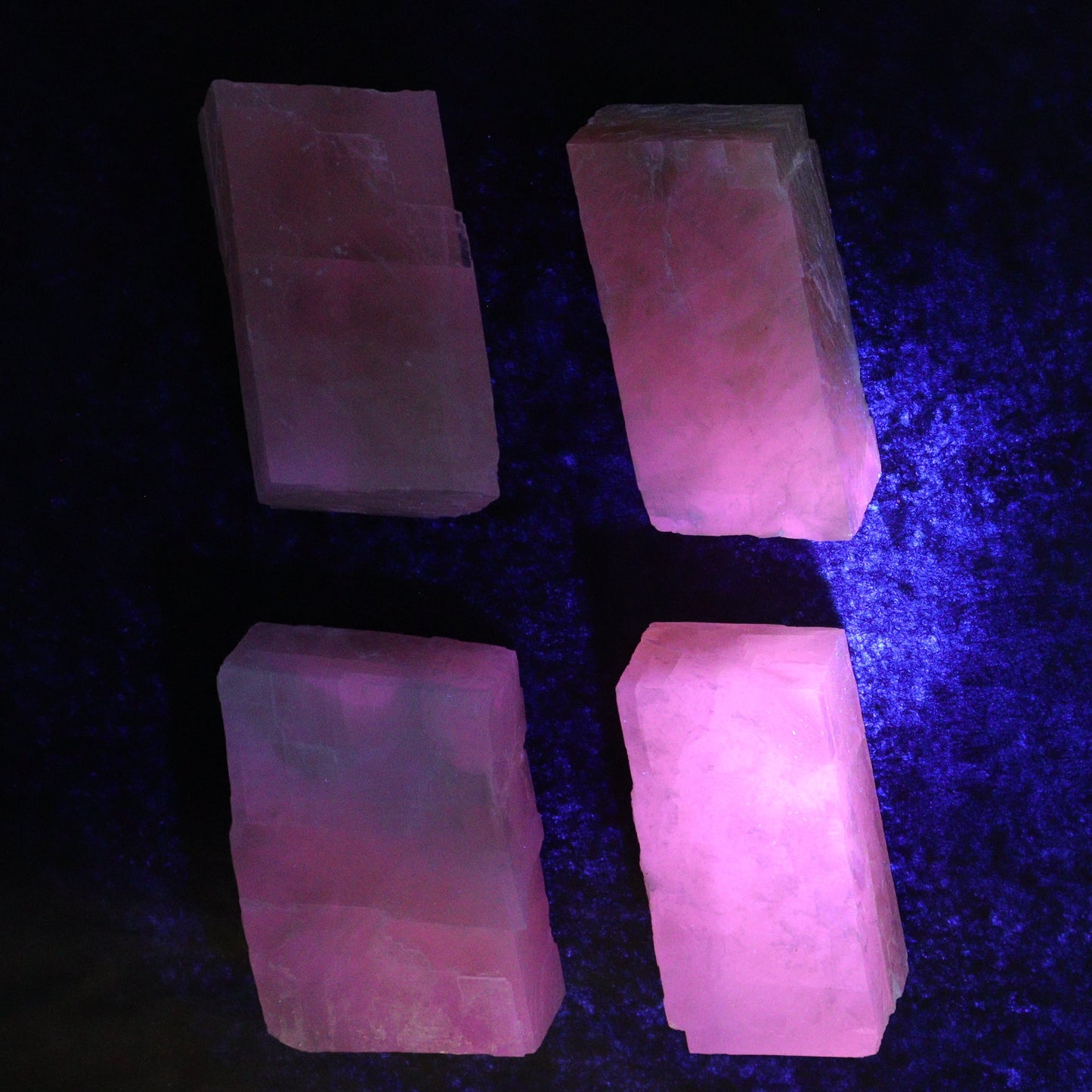 Pink Optical Calcite (Fluorescent) Set of 12 - Expert Wholesale and Supplier of Wholesale Crystals & Bulk Gemstones, ["Calcite","Mexico","Optical Calcite"]