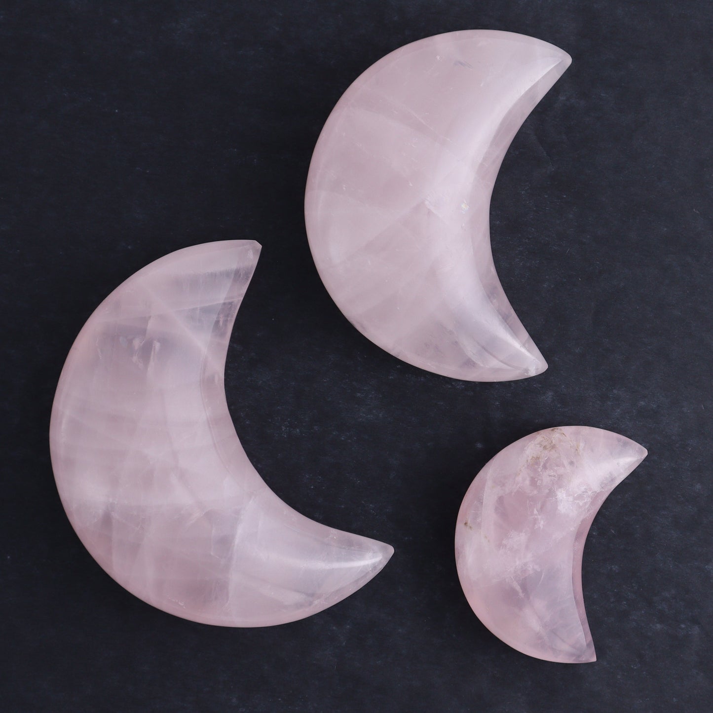 Rose Quartz Moons Set of 9 - Expert Wholesale and Supplier of Wholesale Crystals & Bulk Gemstones, ["moons","Quartz","Rose Quartz"]