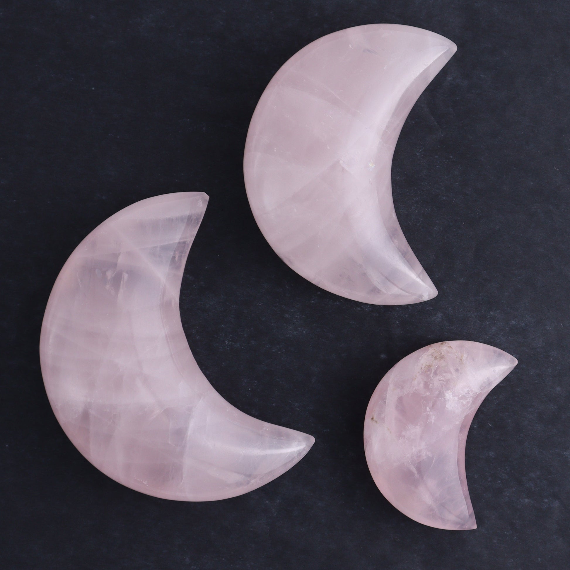 Rose Quartz Moons Set of 9 - Expert Wholesale and Supplier of Wholesale Crystals & Bulk Gemstones, ["moons","Quartz","Rose Quartz"]