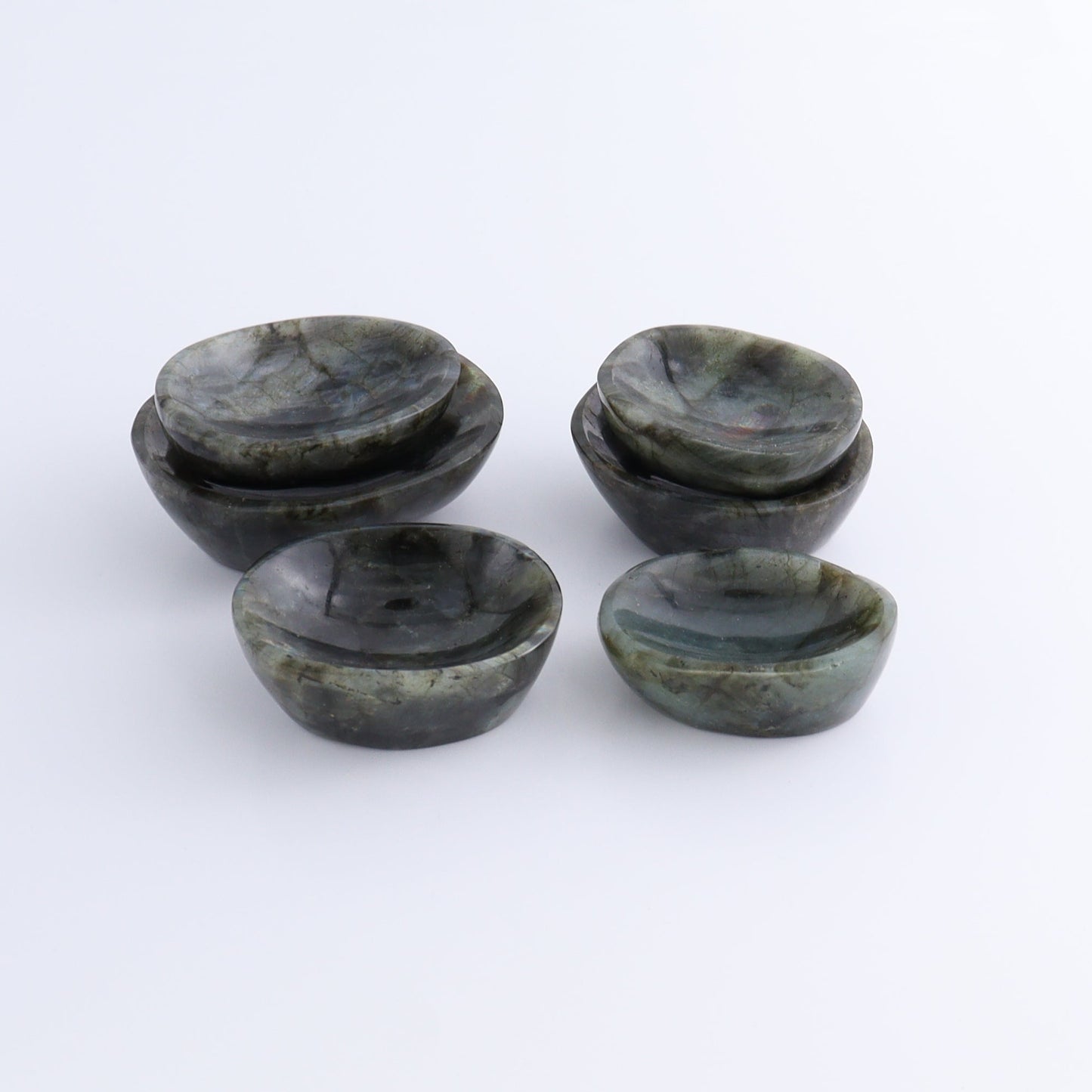 Labradorite Bowls Set of 6 - Expert Wholesale and Supplier of Wholesale Crystals & Bulk Gemstones, ["Bowls","Labradorite","Madagascar"]