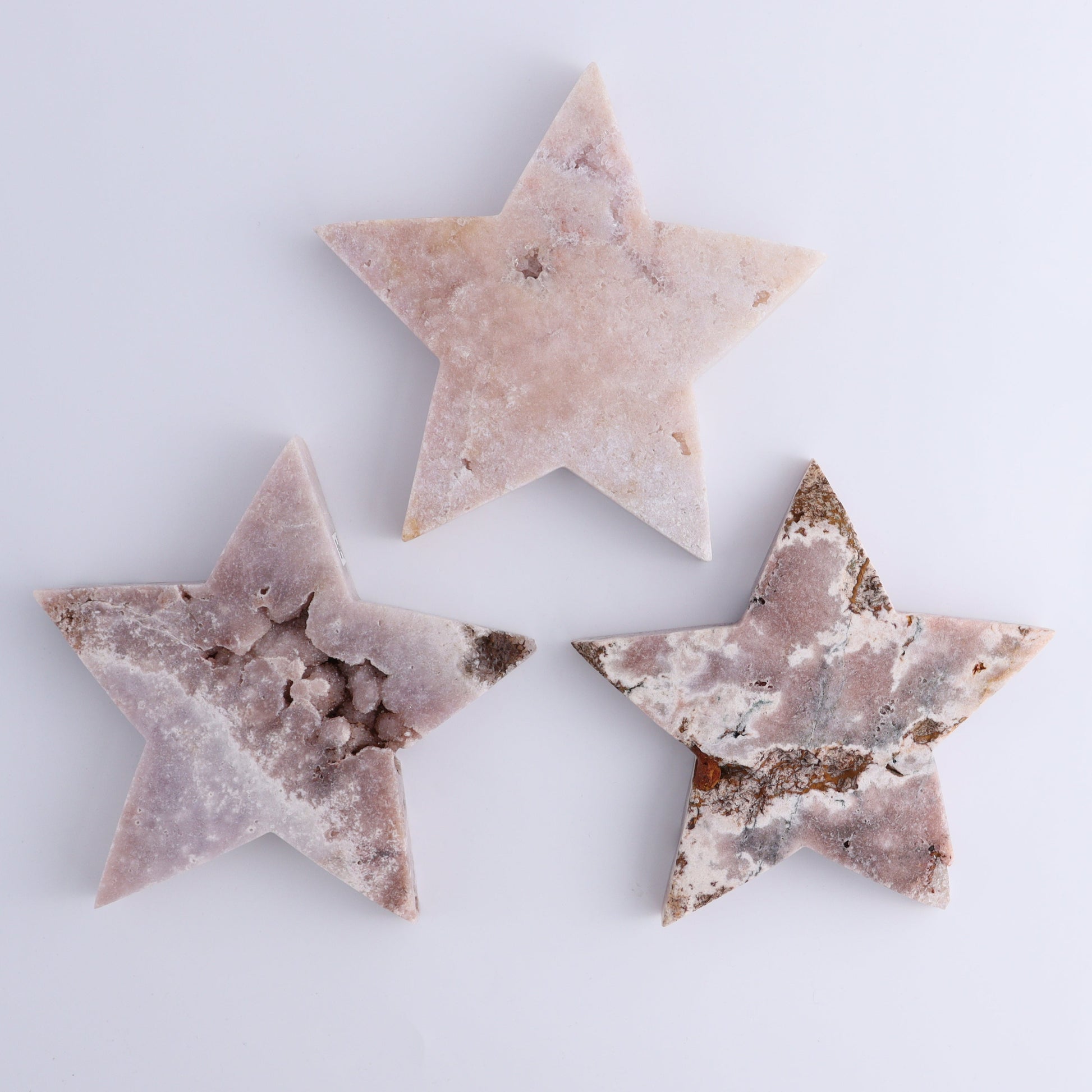 Pink Amethyst Stars Set of 3 - Expert Wholesale and Supplier of Wholesale Crystals & Bulk Gemstones, ["Amethyst","Brazil","close_30","Pink Amethyst","stars"]