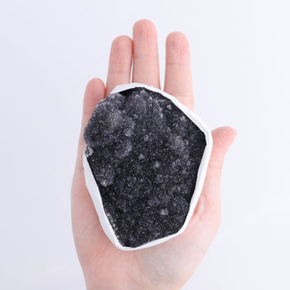 Uruguay Black Amethyst Clusters Flat of 9 - Expert Wholesale and Supplier of Wholesale Crystals & Bulk Gemstones, ["Amethyst","Black Amethyst","Clusters","Uruguay"]