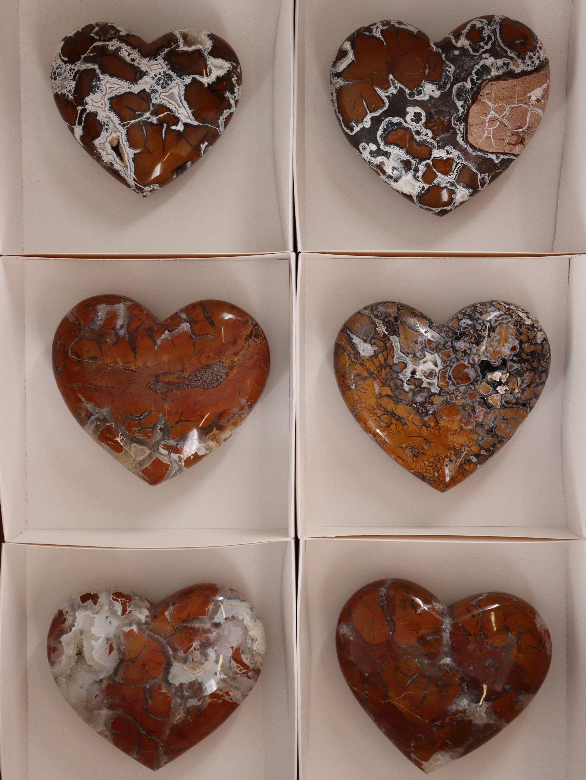 Brecciated Jasper Hearts Set of 6 - Expert Wholesale and Supplier of Wholesale Crystals & Bulk Gemstones, []