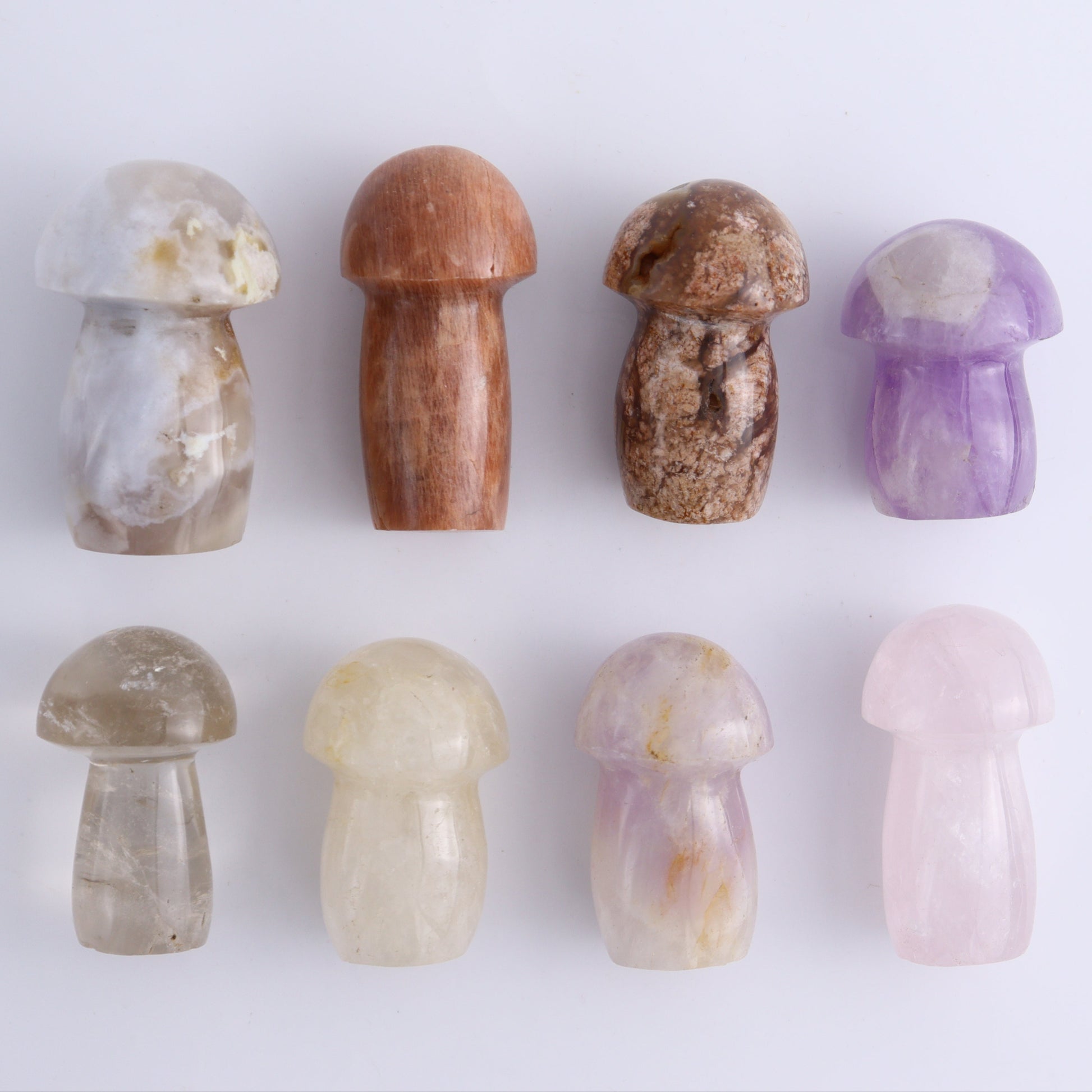 Mixed Mushrooms 1 kg Set - Expert Wholesale and Supplier of Wholesale Crystals & Bulk Gemstones, ["Amethyst","Desert Rose","Madagascar","Mushrooms","Quartz","Rose Quartz"]