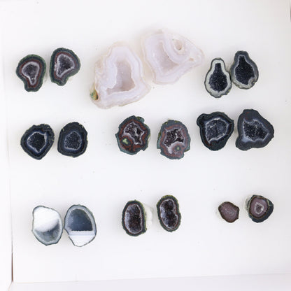 Tabasco Geodes 9 Pairs - Expert Wholesale and Supplier of Wholesale Crystals & Bulk Gemstones, ["Geodes","Tabasco Geode"]
