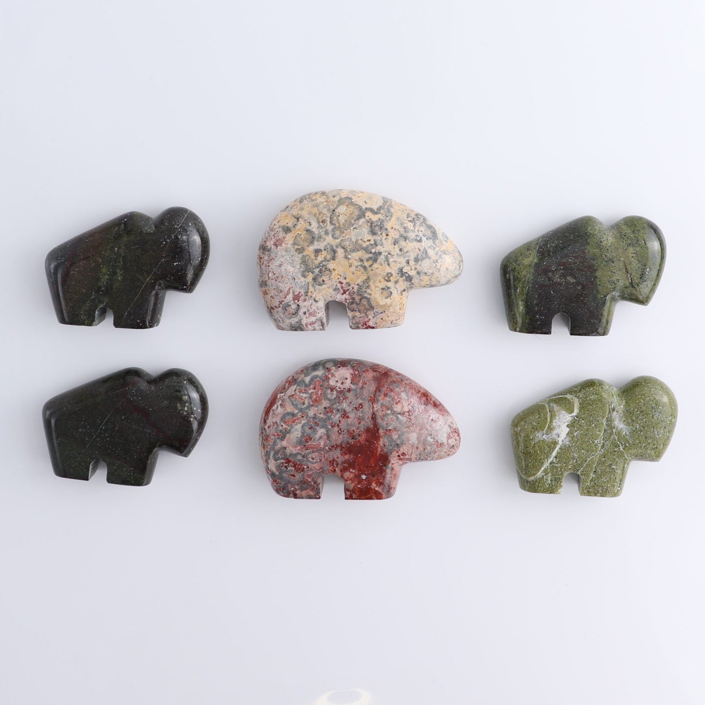 Jasper Animal Carvings Set of 6