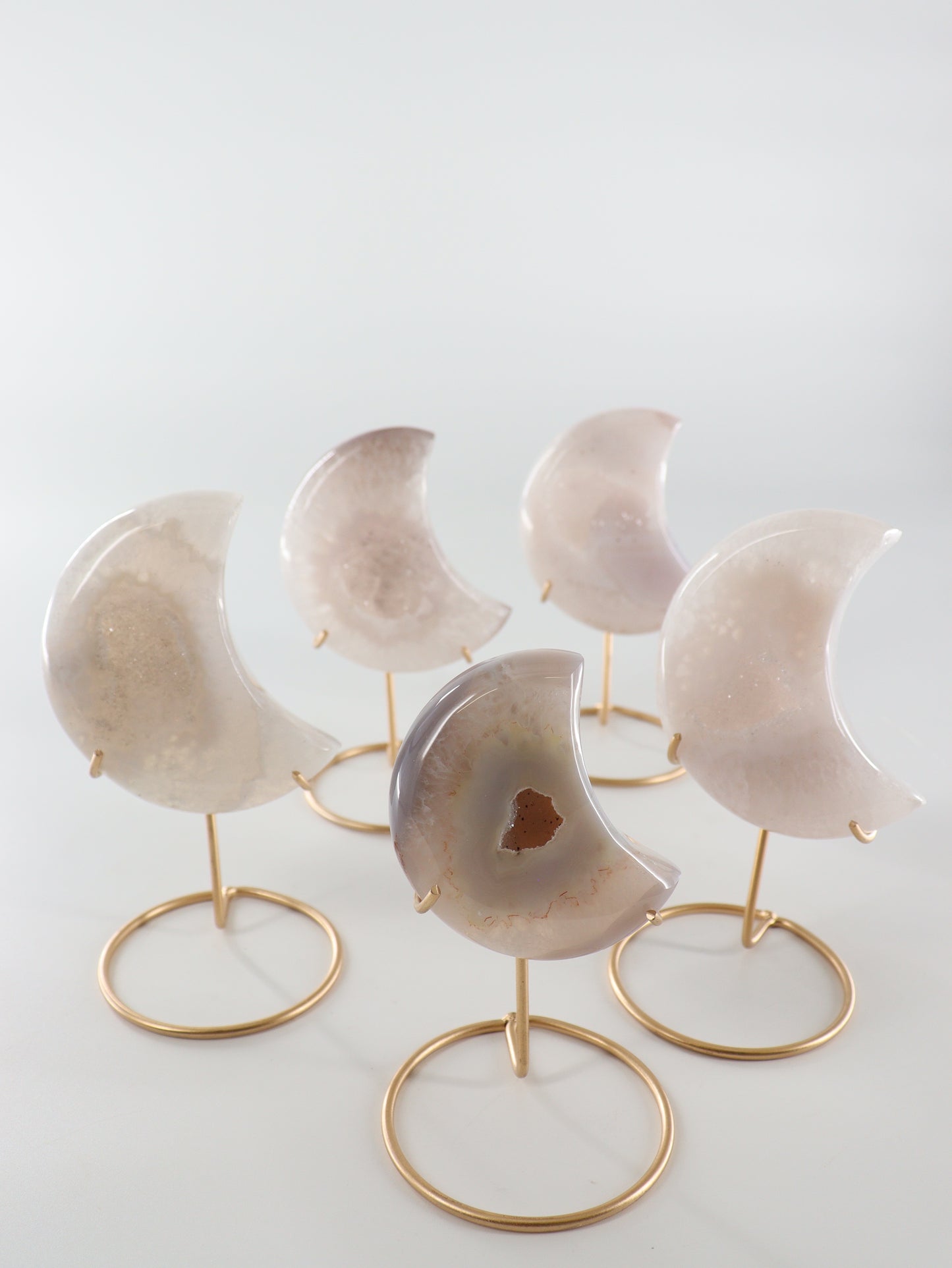 Agate Moons with Stands Set of 5 - Expert Wholesale and Supplier of Wholesale Crystals & Bulk Gemstones, []