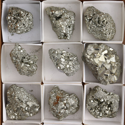 Pyrite Clusters Set of 12