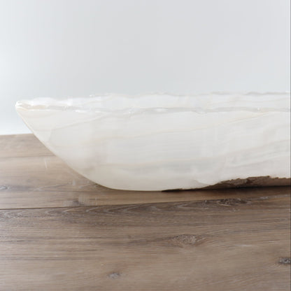 Mexican Onyx/Calcite Canoe Bowl 28"