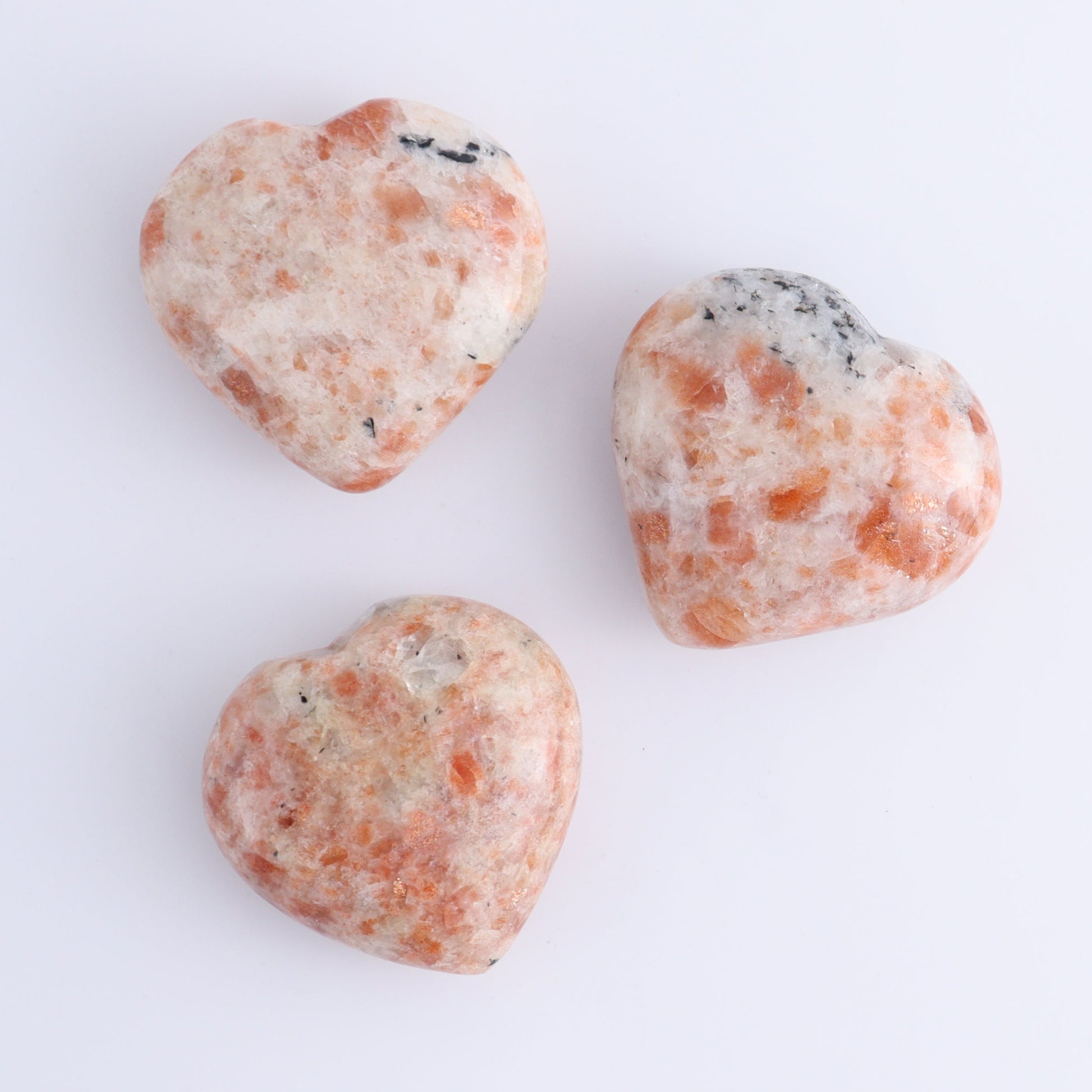 Sunstone Hearts Set of 7 - Expert Wholesale and Supplier of Wholesale Crystals & Bulk Gemstones, ["Hearts","Sunstone"]