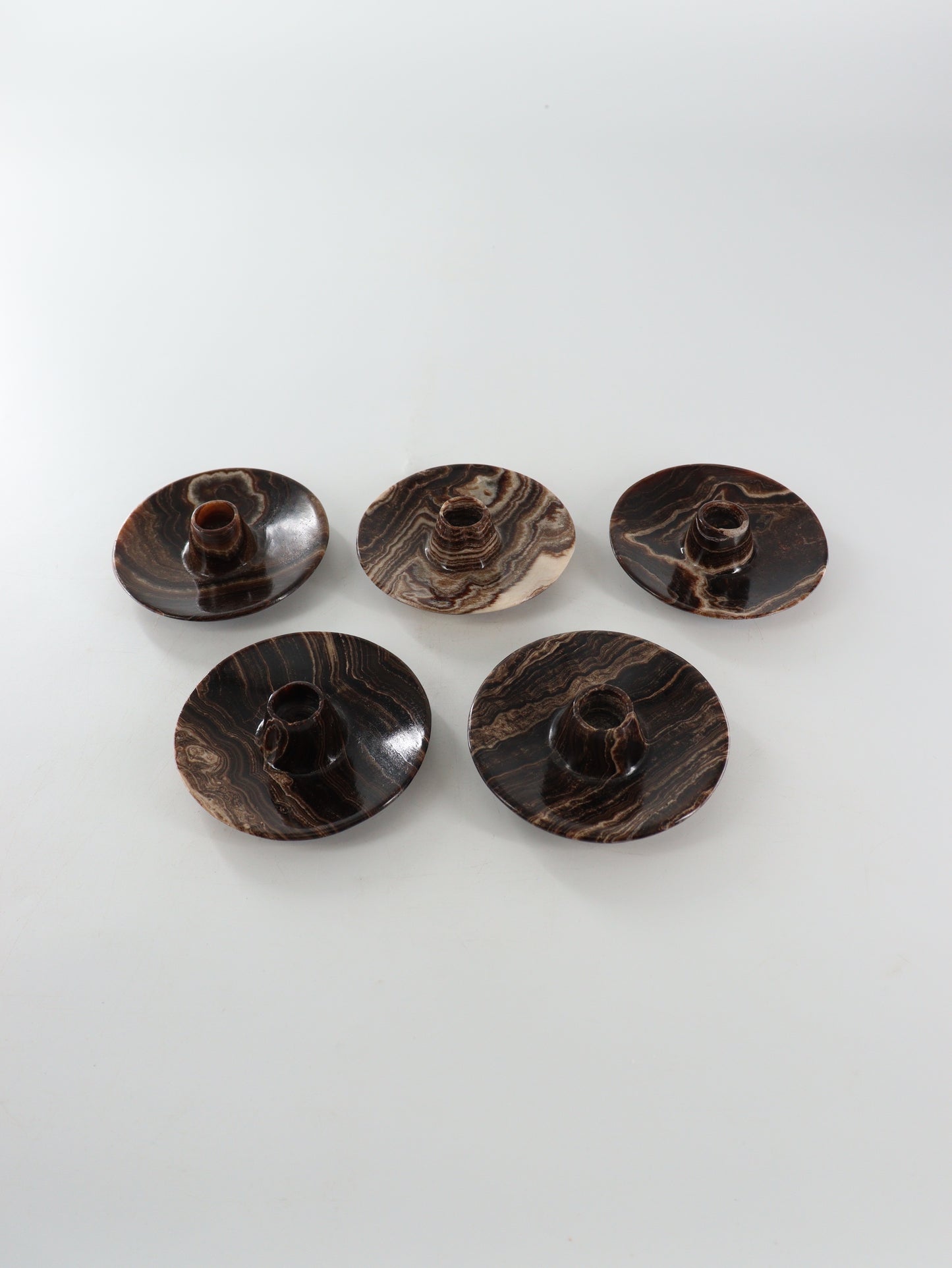 Chocolate and Yellow Zebra Onyx Palo Santo Holders Set of 10