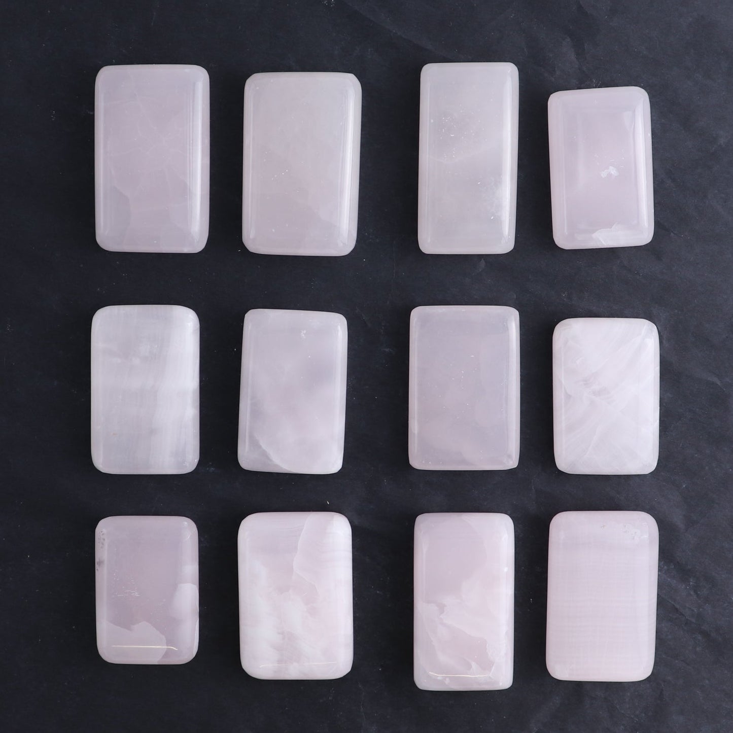 Pink Mangano Calcite Rectangles Set of 12