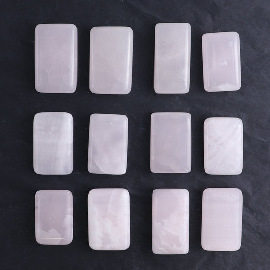 Pink Mangano Calcite Rectangles Set of 12 - Expert Wholesale and Supplier of Wholesale Crystals & Bulk Gemstones, ["Pink Calcite"]