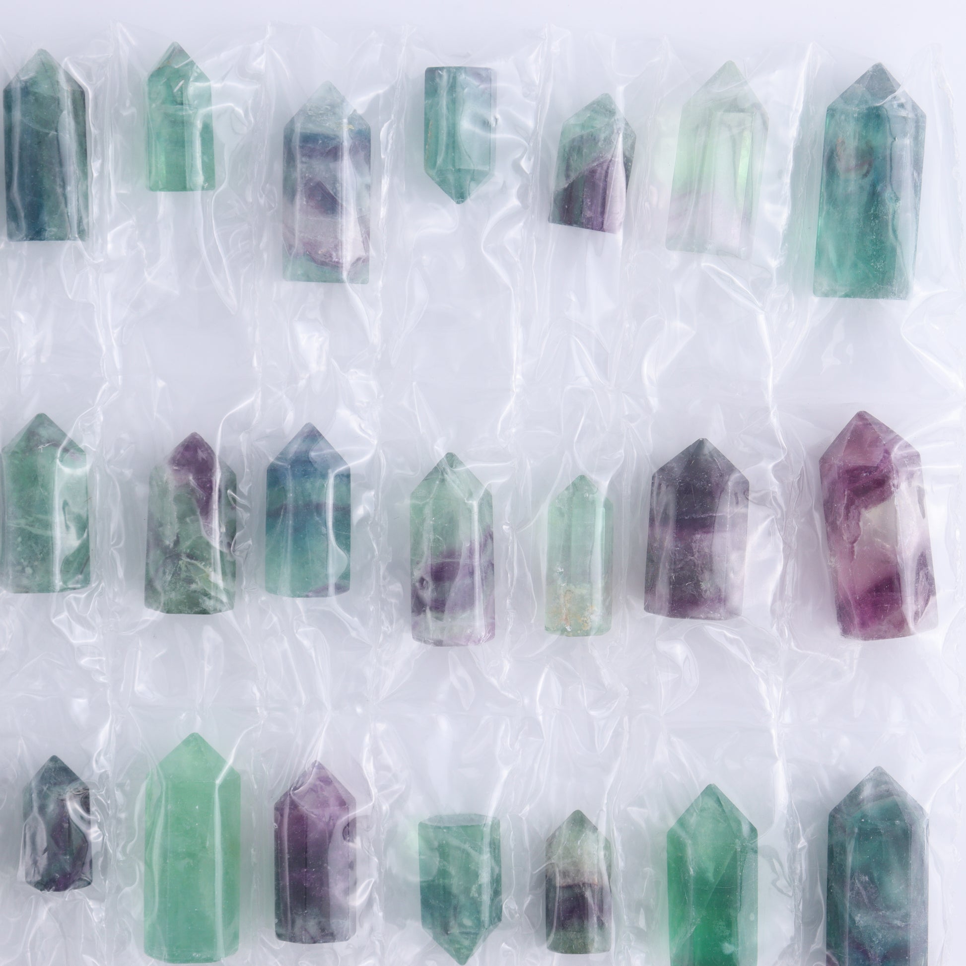 Fluorite Towers Pack of 36 - Expert Wholesale and Supplier of Wholesale Crystals & Bulk Gemstones, ["China","Fluorite","Towers"]