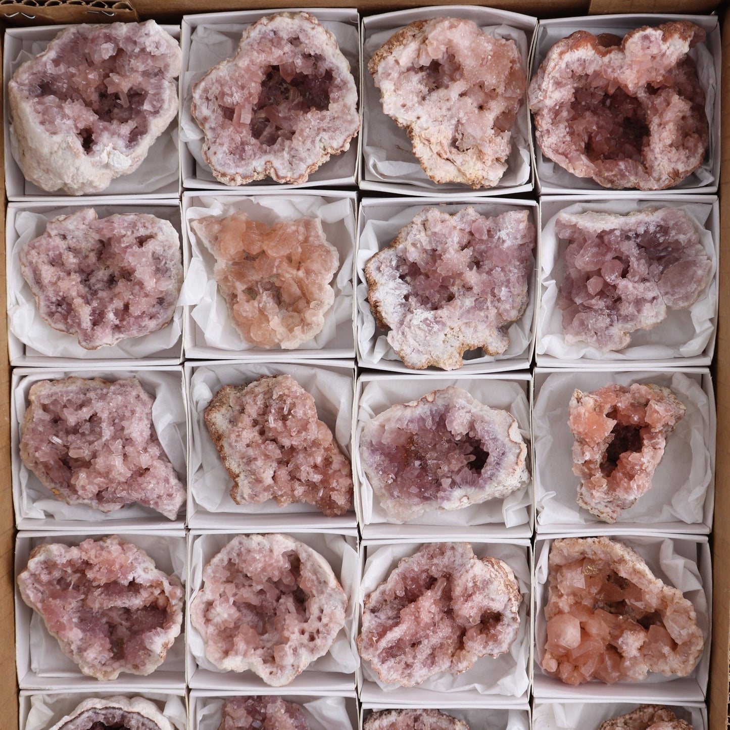Pink Amethyst Geodes from Argentina Set of 24