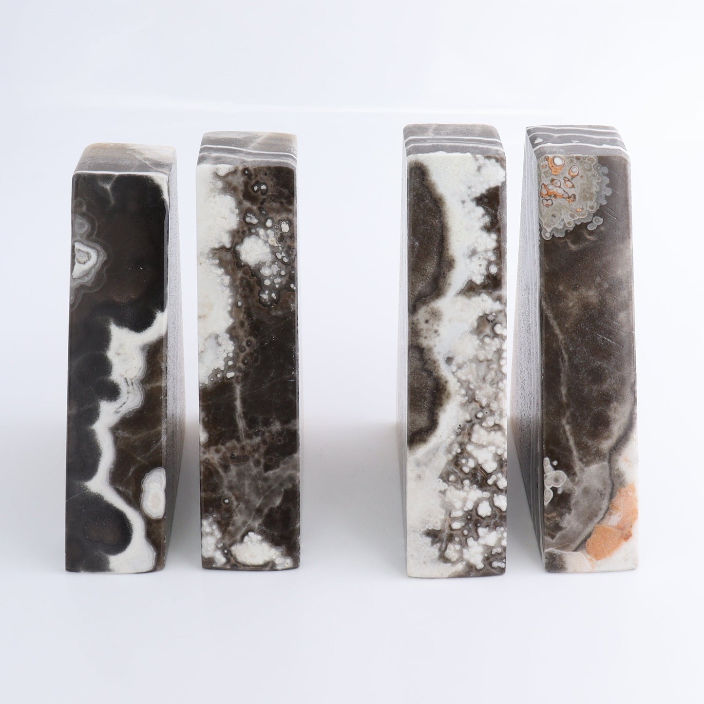 One Pair of Mexican Onyx/Calcite Brown Zebra Polished Bookend - Expert Wholesale and Supplier of Wholesale Crystals & Bulk Gemstones, ["Bookends","Calcite","Catalog Onyx","Mexico","onyx"]