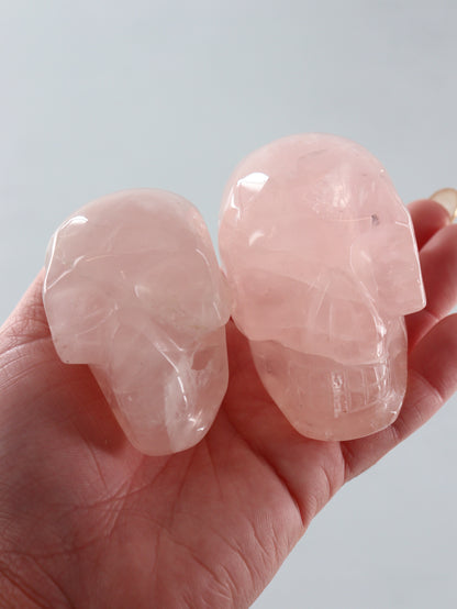 Rose Quartz Skulls Set of 4 - Expert Vendor of Wholesale Crystals