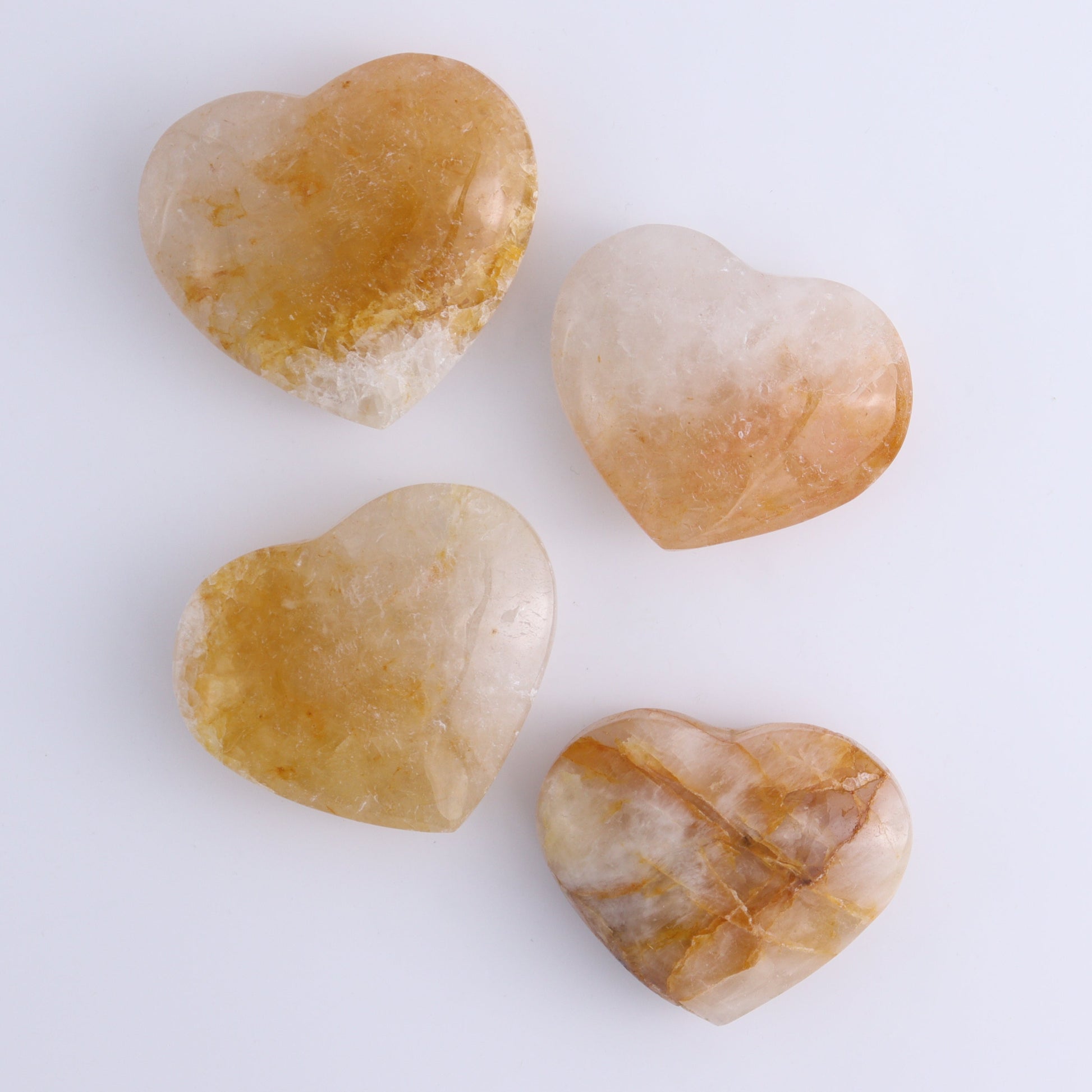 Golden Healer Hearts Set of 12 - Expert Wholesale and Supplier of Wholesale Crystals & Bulk Gemstones, ["Brazil","Golden Healer","Hearts"]