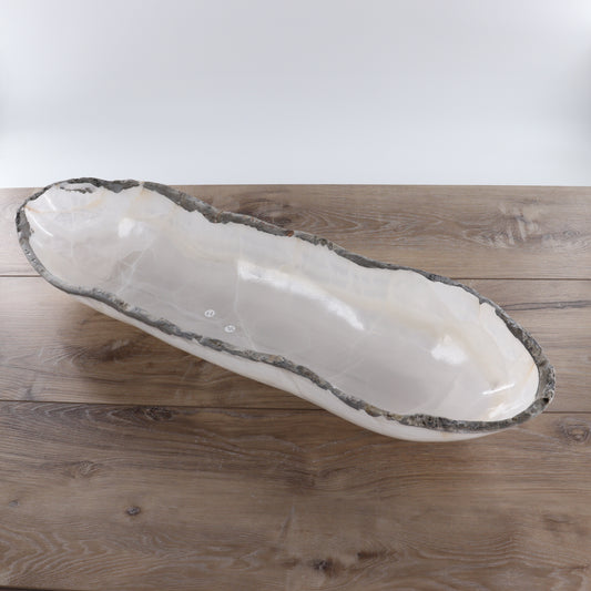 Mexican Onyx/Calcite Canoe Bowl - Expert Wholesale and Supplier of Wholesale Crystals & Bulk Gemstones, ["Bowls","Calcite","canoe","Mexico","onyx"]