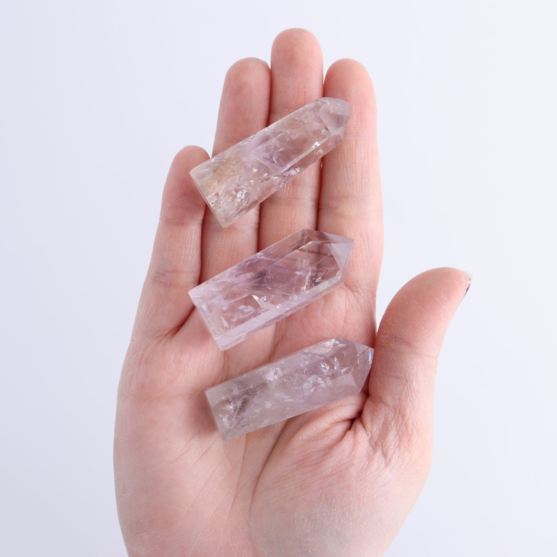 Powellite Amethyst UV Reactive Towers Set of 30 - Expert Wholesale and Supplier of Wholesale Crystals & Bulk Gemstones, ["Amethyst","Powellite"]