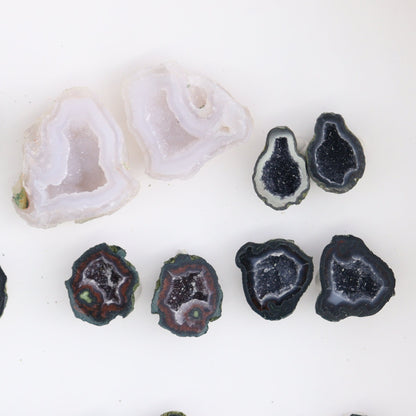 Tabasco Geodes 9 Pairs - Expert Wholesale and Supplier of Wholesale Crystals & Bulk Gemstones, ["Geodes","Tabasco Geode"]