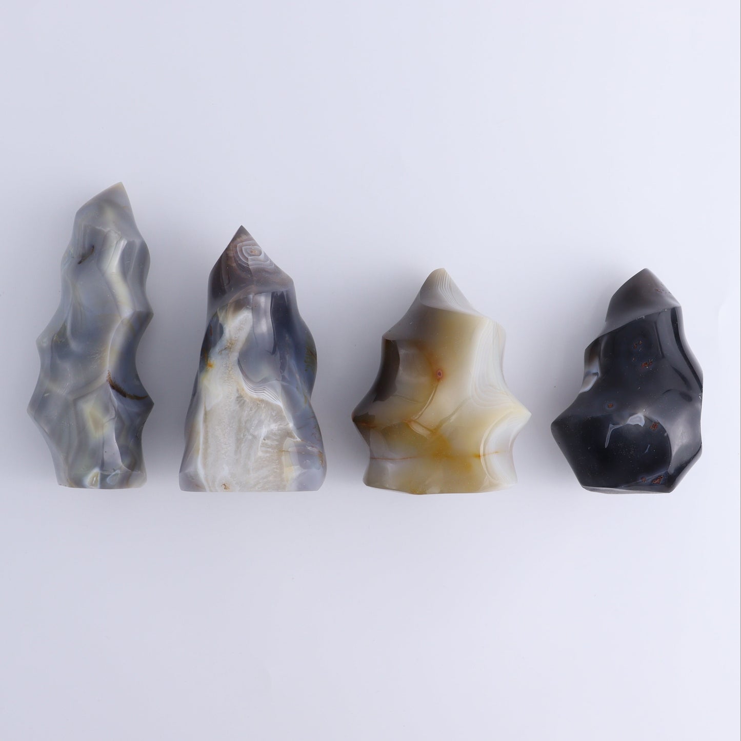 Agate Flames Set of 4 - Expert Wholesale and Supplier of Wholesale Crystals & Bulk Gemstones, ["Agate","close_30","flames","Madagascar"]