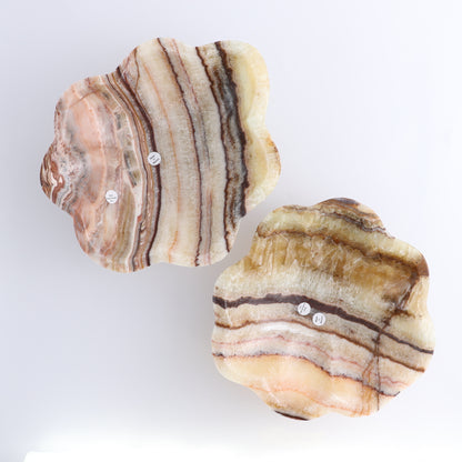 One Mexican Onyx/Calcite Pink & Green Bowl
