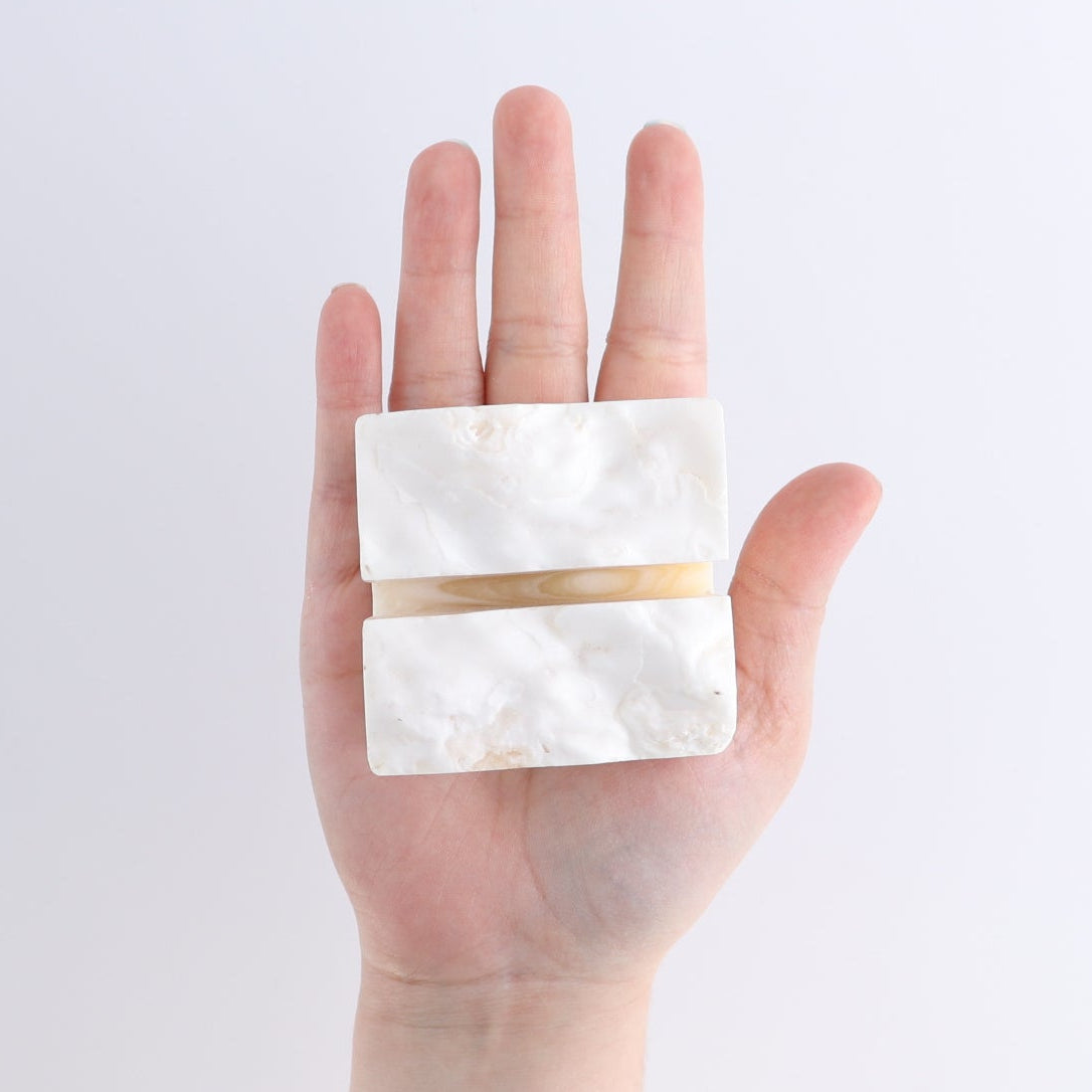 One Card Holder Mexican Onyx/Calcite Zebra