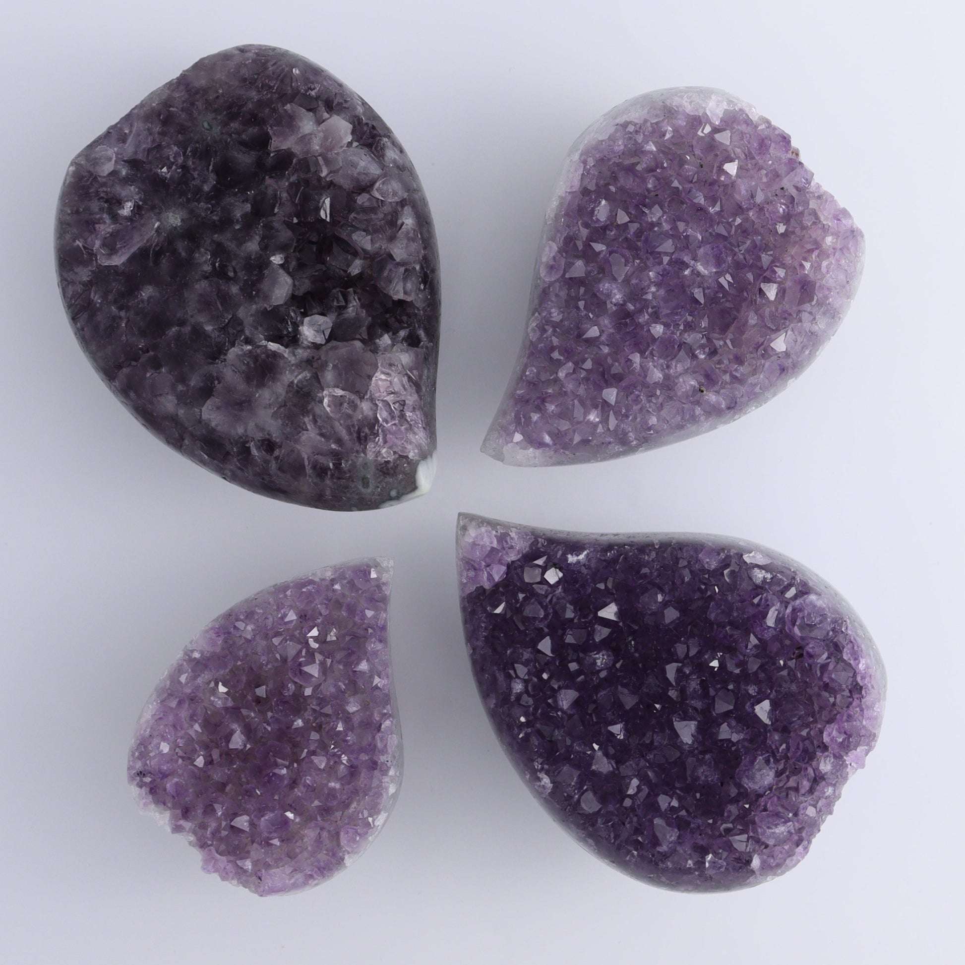 Uruguay Amethyst Flames Set of 4 - Expert Wholesale and Supplier of Wholesale Crystals & Bulk Gemstones, ["Amethyst","flames","Uruguay"]