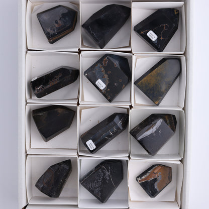 Tiger Eye Towers Set of 12 - Expert Wholesale and Supplier of Wholesale Crystals & Bulk Gemstones, ["Brazil","close_70","Tiger Eye","Towers"]