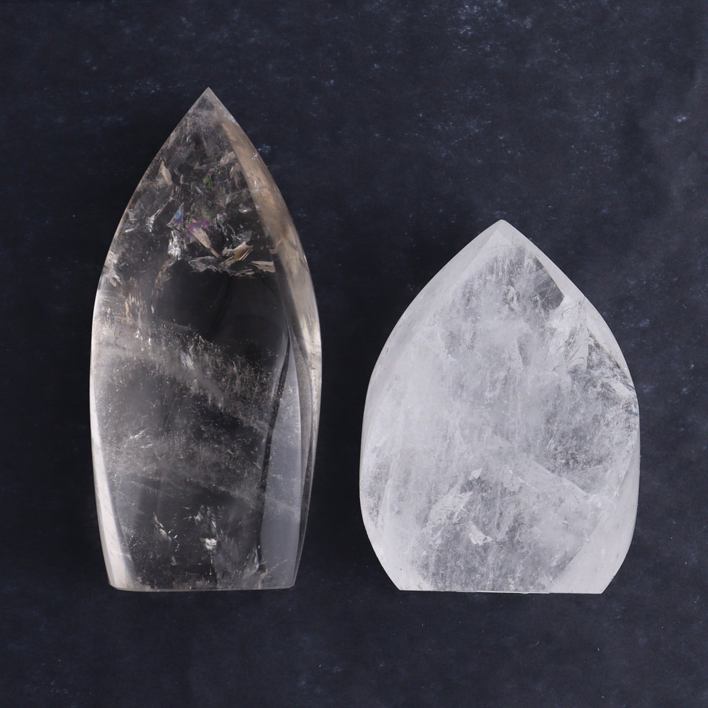 Imperfect Clear and Smoky Quartz Flames Set of 6 - Expert Wholesale and Supplier of Wholesale Crystals & Bulk Gemstones, ["Brazil","Clear Quartz","flames","Quartz","Smoky Quartz"]