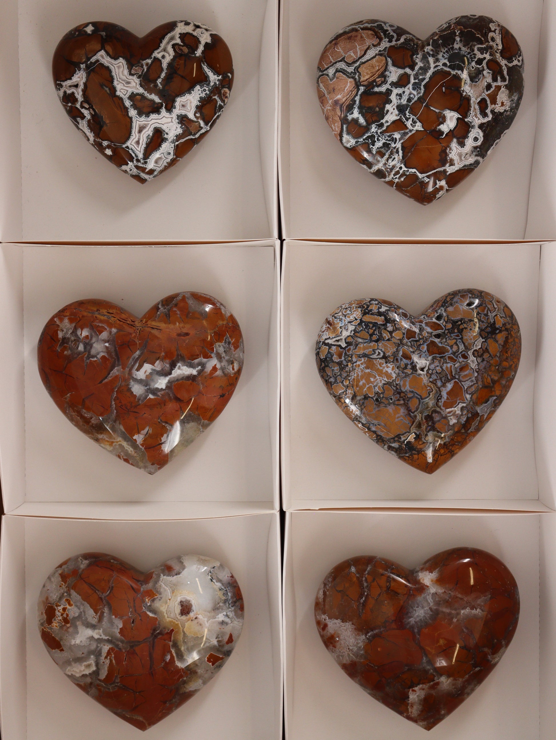 Brecciated Jasper Hearts Set of 6 - Expert Wholesale and Supplier of Wholesale Crystals & Bulk Gemstones, []