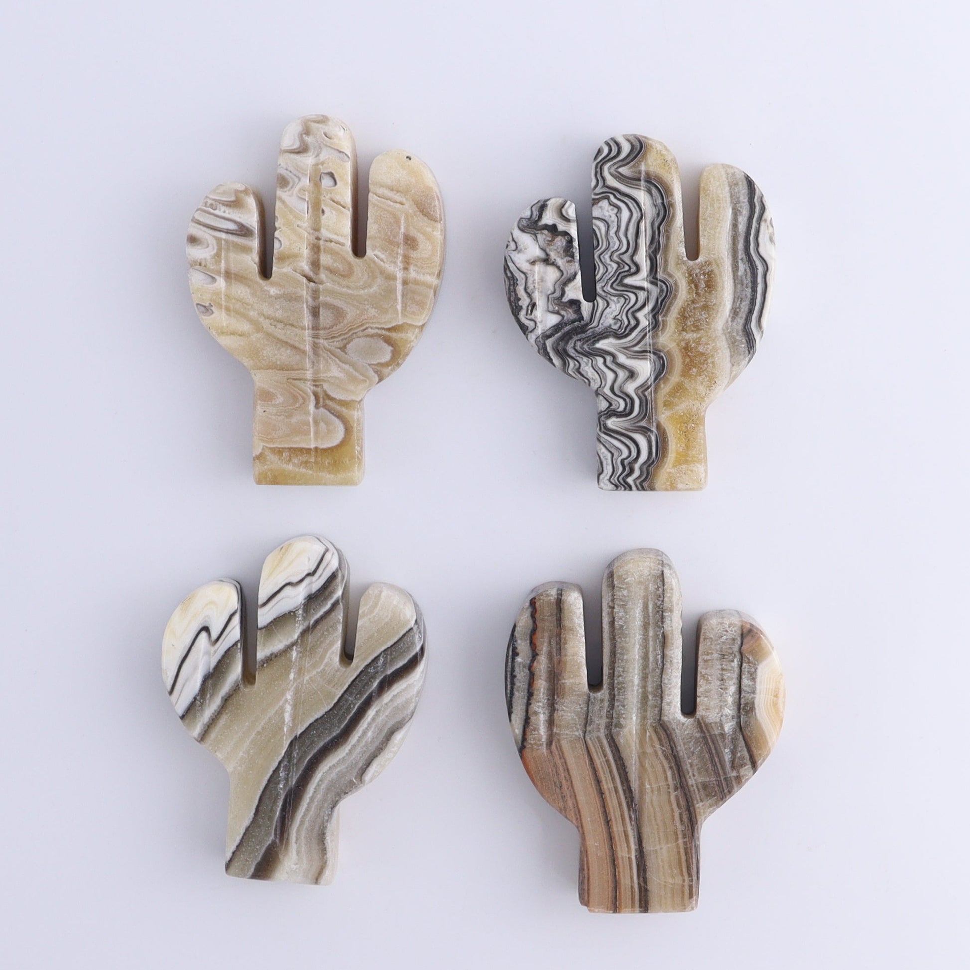 One Cactus Mexican Onyx/Calcite Black & Yellow Zebra 9 cm - Expert Wholesale and Supplier of Wholesale Crystals & Bulk Gemstones, ["Cactus","Calcite","Catalog Onyx","Mexico","onyx"]