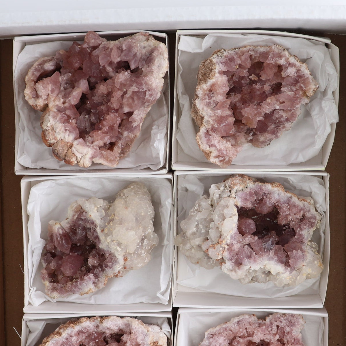 Pink Amethyst Geodes Set of 6