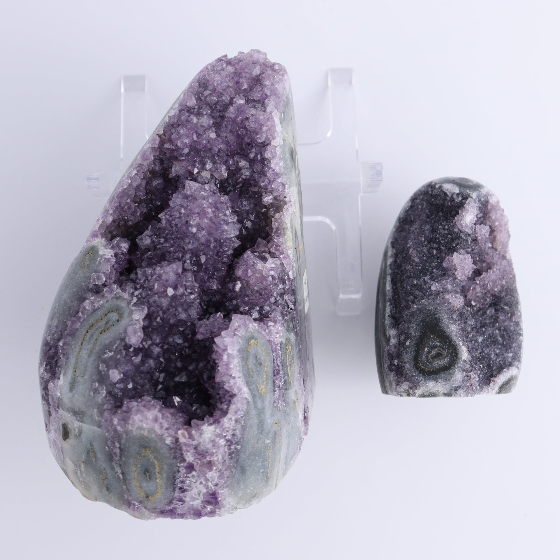 Uruguay Amethyst Set of 2 - Expert Wholesale and Supplier of Wholesale Crystals & Bulk Gemstones, ["Amethyst","Cut Base","Uruguay"]