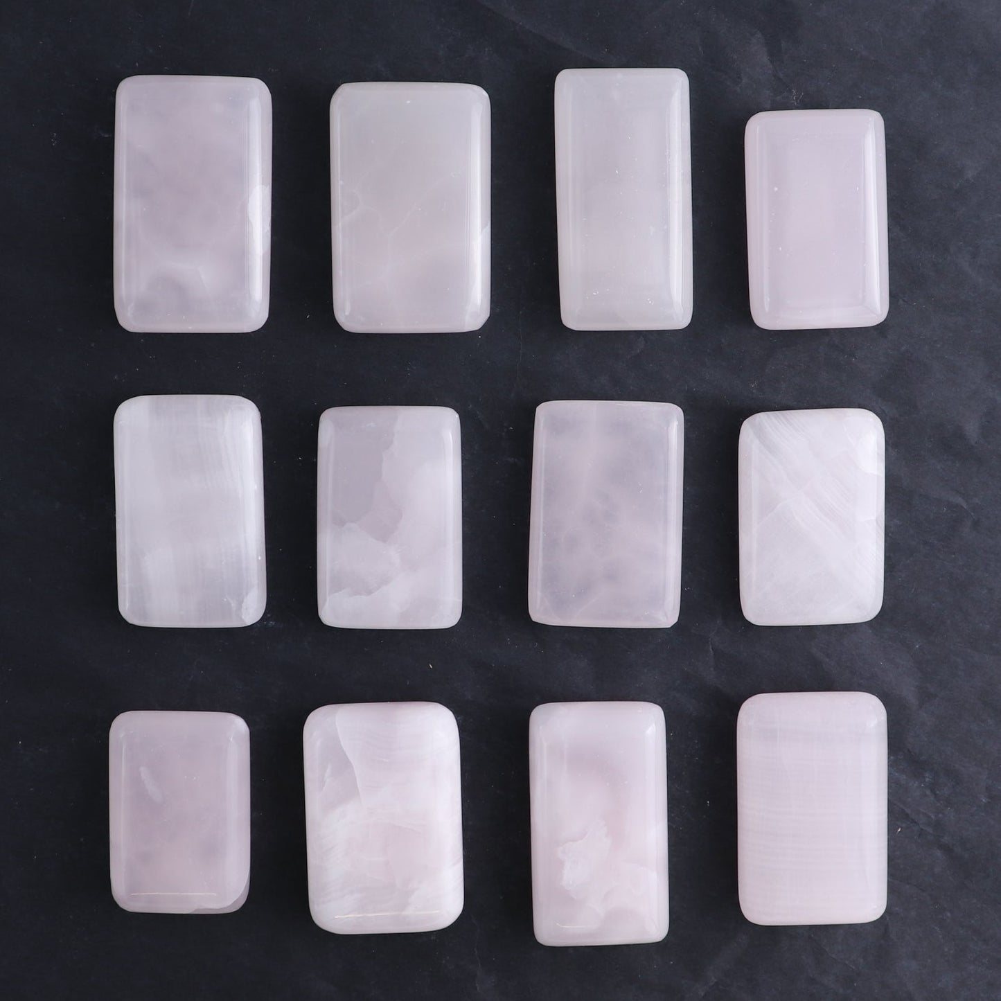 Pink Mangano Calcite Rectangles Set of 12