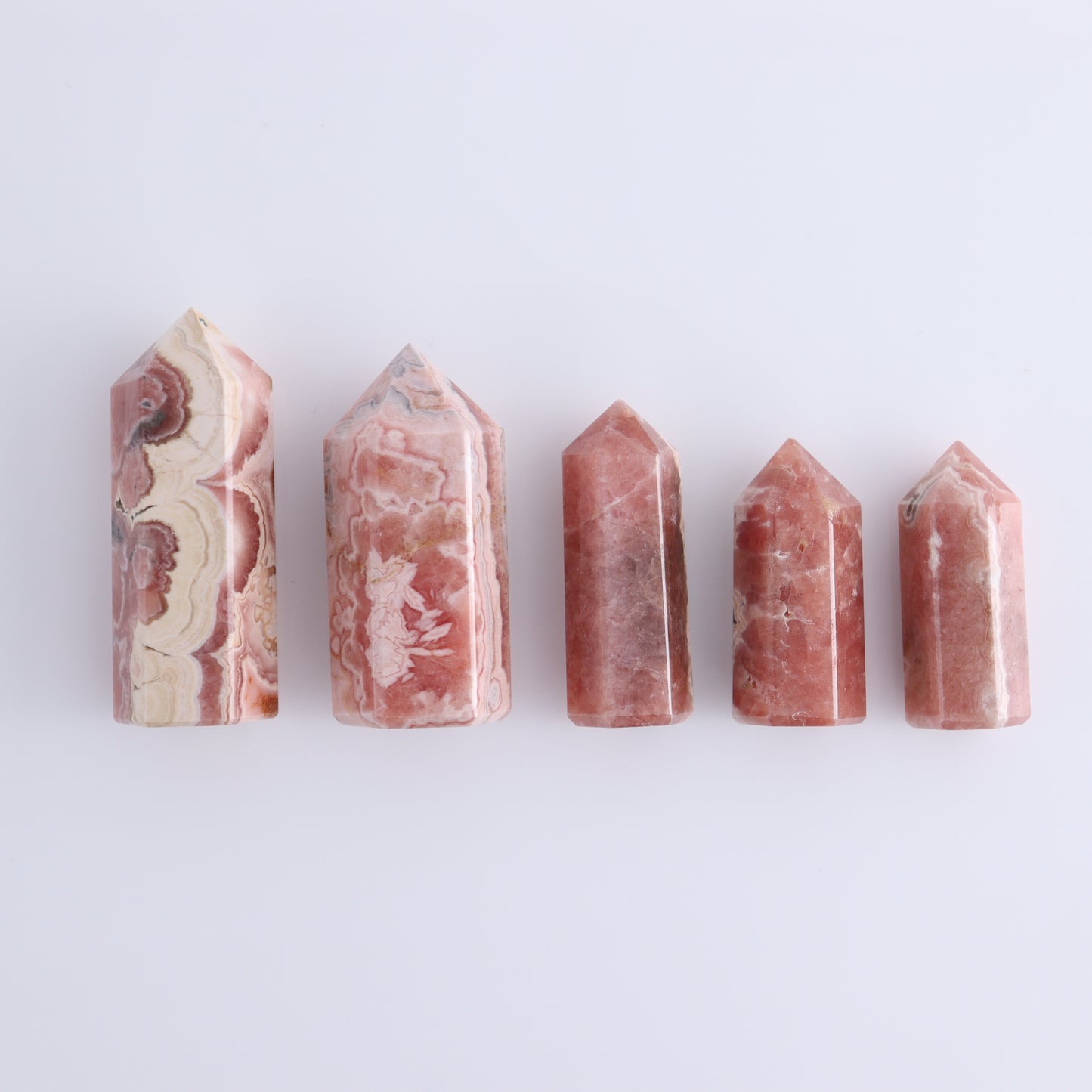 Rhodochrosite Towers Set of 5 - Expert Wholesale and Supplier of Wholesale Crystals & Bulk Gemstones, ["Argentina","Rhodochrosite","Towers"]
