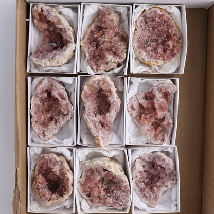 Pink Amethyst Clusters Set of 9