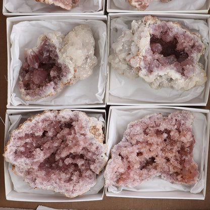 Pink Amethyst Geodes Set of 6