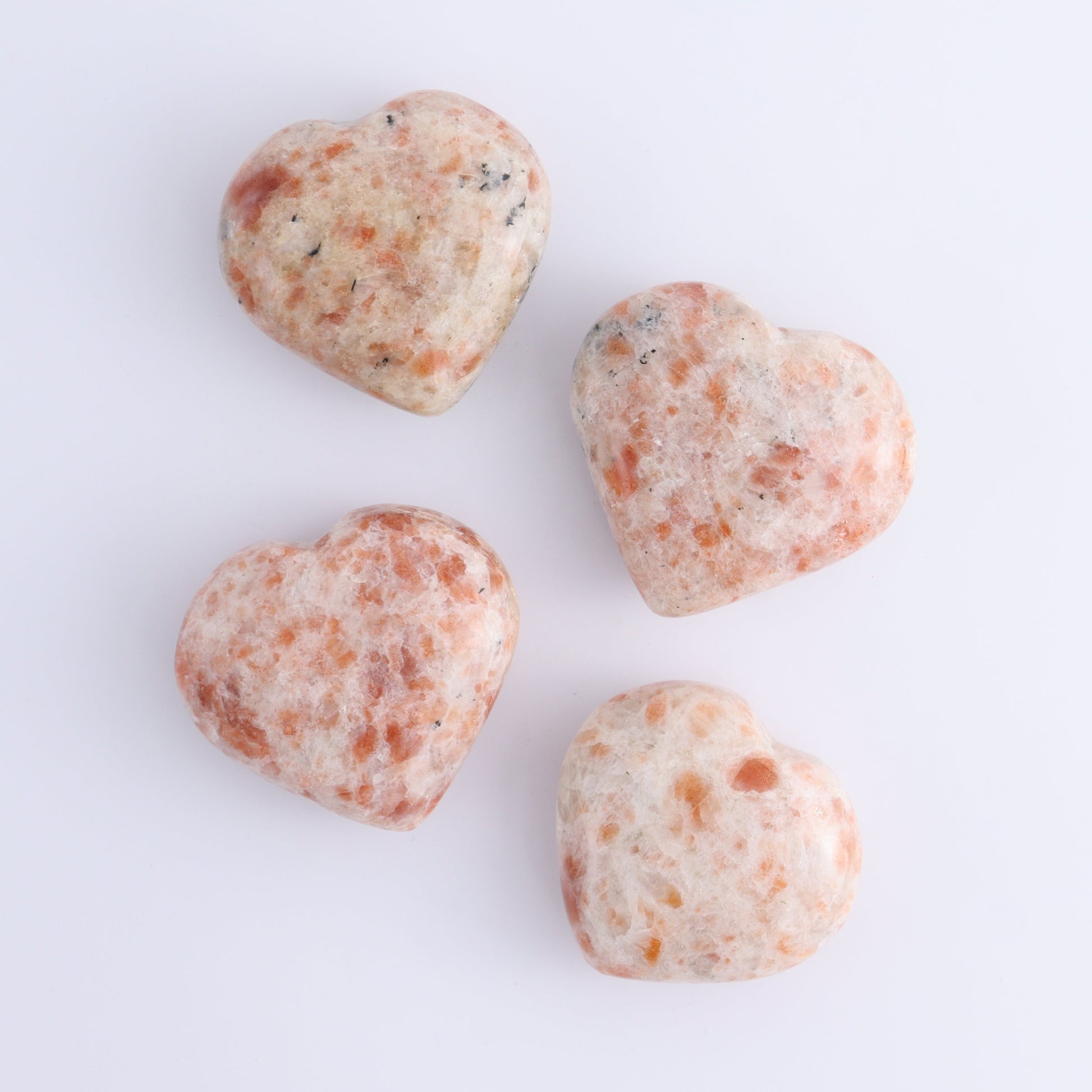Sunstone Hearts Set of 7 - Expert Wholesale and Supplier of Wholesale Crystals & Bulk Gemstones, ["Hearts","Sunstone"]
