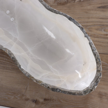 Mexican Onyx/Calcite Canoe Bowl - Expert Wholesale and Supplier of Wholesale Crystals & Bulk Gemstones, ["Bowls","Calcite","canoe","Mexico","onyx"]