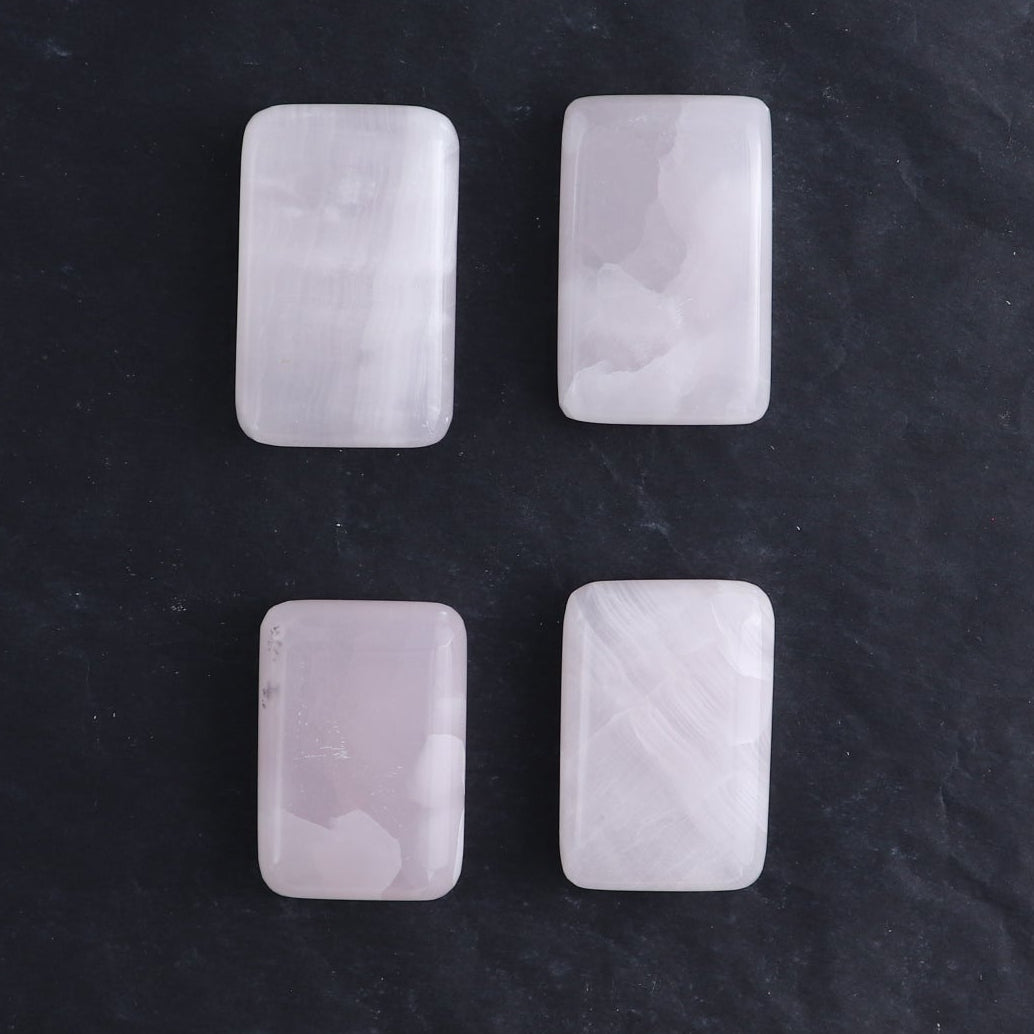 Pink Mangano Calcite Rectangles Set of 12