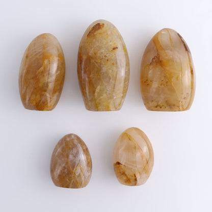 Golden Hematite Quartz Freeforms Set of 5