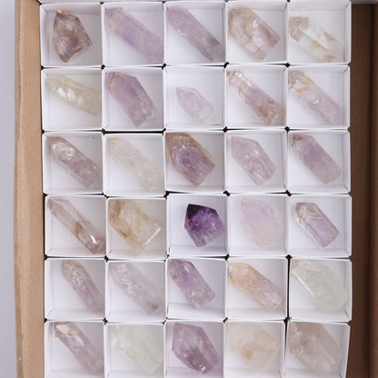 Powellite Amethyst UV Reactive Towers Set of 30 - Expert Wholesale and Supplier of Wholesale Crystals & Bulk Gemstones, ["Amethyst","Powellite"]