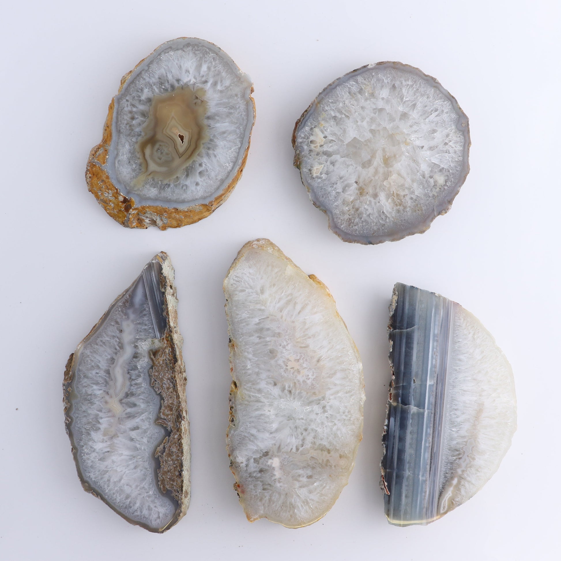 Agate Slices Set of 5 - Expert Wholesale and Supplier of Wholesale Crystals & Bulk Gemstones, ["Agate","Brazil","Slices and Slabs"]