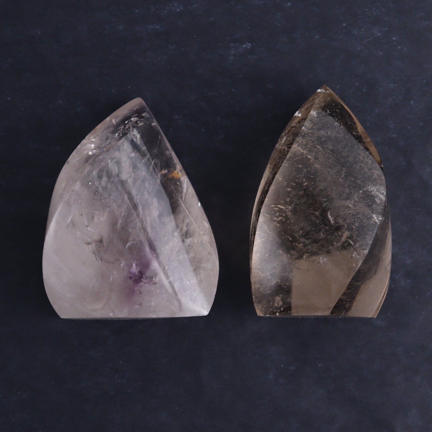 Imperfect Clear and Smoky Quartz Flames Set of 6 - Expert Wholesale and Supplier of Wholesale Crystals & Bulk Gemstones, ["Brazil","Clear Quartz","flames","Quartz","Smoky Quartz"]