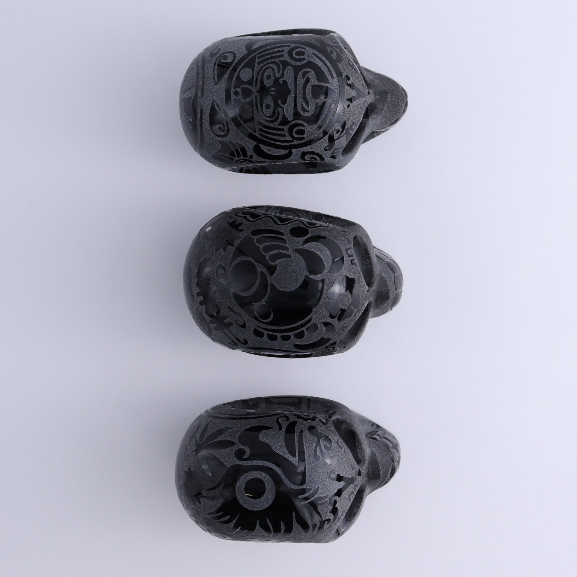 Obsidian Skulls Set of 3 - Expert Wholesale and Supplier of Wholesale Crystals & Bulk Gemstones, ["Mexico","Obsidian","Skulls"]