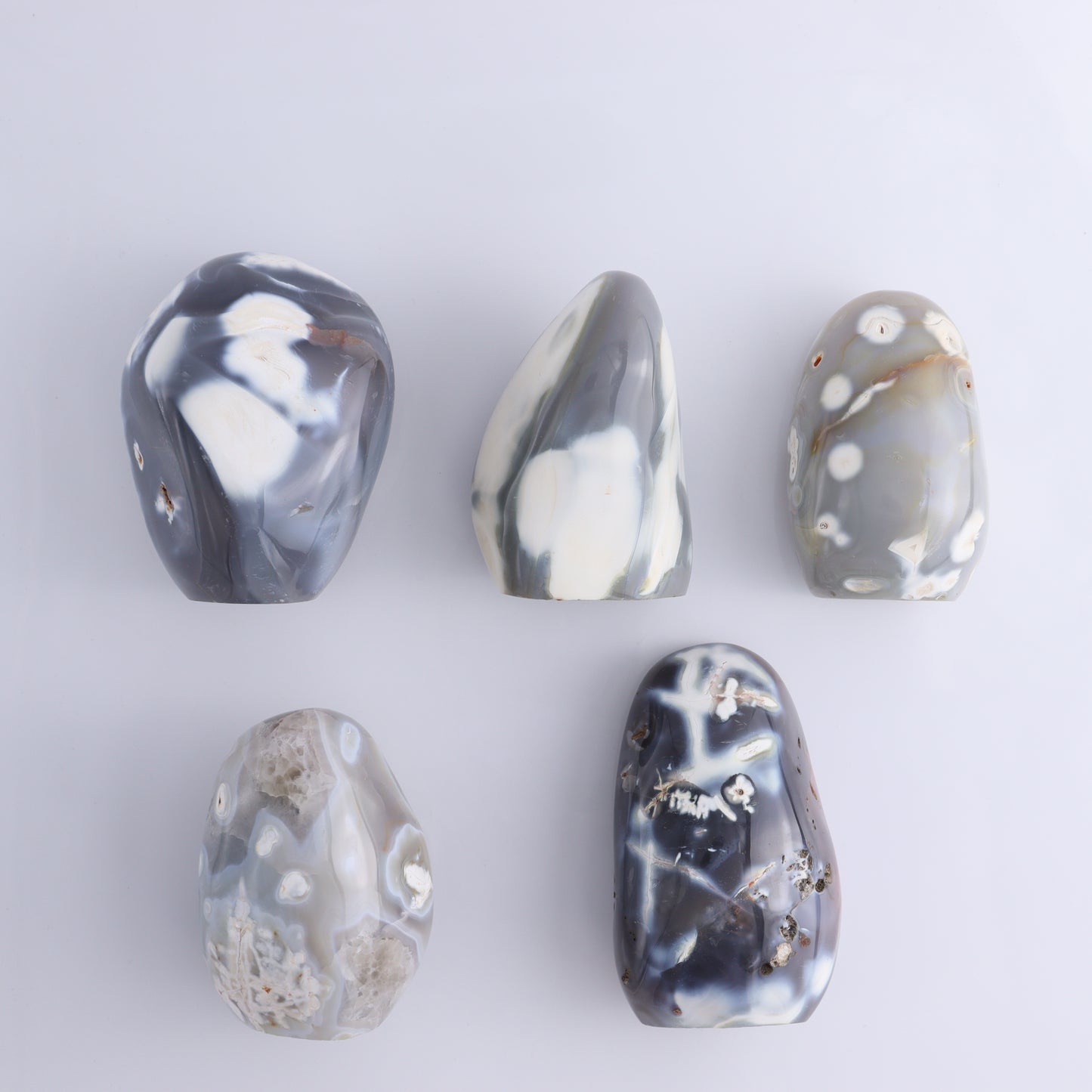 Orca Agate Freeform Set of 5 - Expert Wholesale and Supplier of Wholesale Crystals & Bulk Gemstones, ["Freeforms","Madagascar","Orca Agate"]