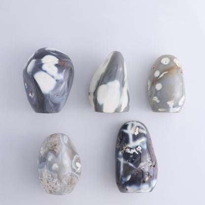 Orca Agate Freeform Set of 5 - Expert Wholesale and Supplier of Wholesale Crystals & Bulk Gemstones, ["Freeforms","Madagascar","Orca Agate"]
