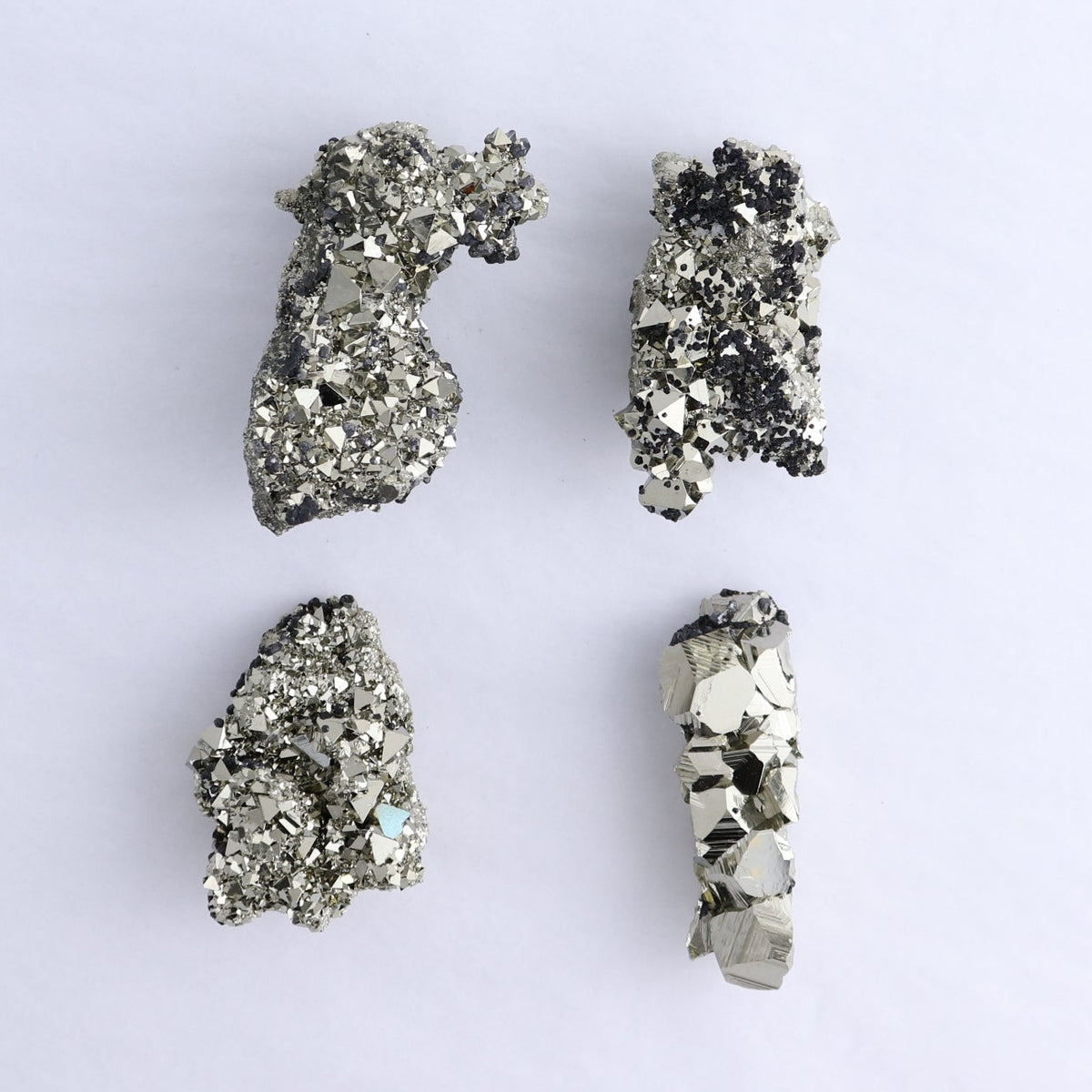 Pyrite Clusters Set of 4